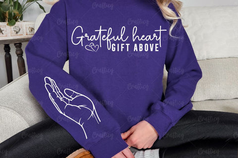 Grateful heart gift above Sleeve SVG Design SVG Designangry 