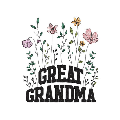 Great Grandma Flower Embroidery Design, 3 sizes, Instant Download Embroidery/Applique DESIGNS Nino Nadaraia 