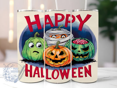Happy Halloween 20oz Skinny Tumbler,Happy Pumpkins Tumbler Png, Straight & Tapered Tumbler Wrap, Instant Digital Download Sublimation ToriDesigns 