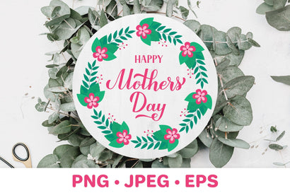 Happy Mothers Day. Floral round sign sublimation design Sublimation LaBelezoka 