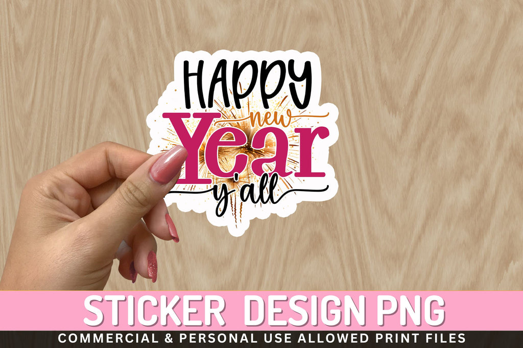 Happy new year Sticker Design So Fontsy