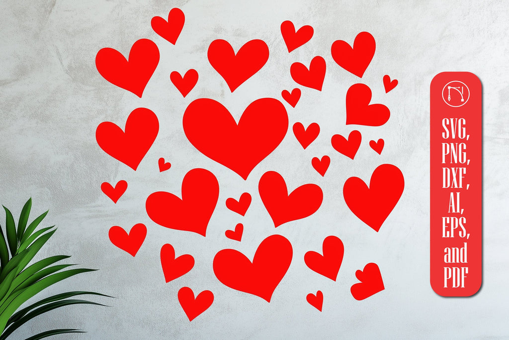 Hearts Valentines SVG Cut File - So Fontsy