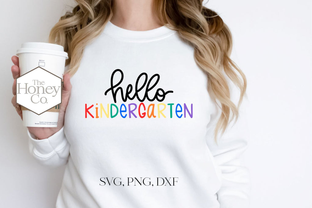 Hello Kindergarten SVG PNG DXF Bundle Teacher Back to School - So Fontsy