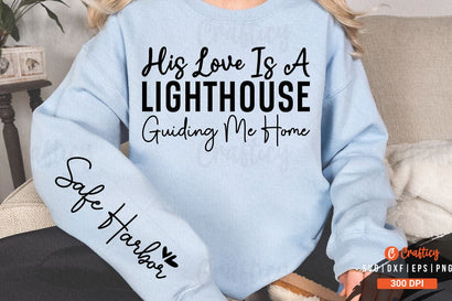 His Love is a Lighthouse Guiding Me Home Sleeve SVG Design SVG Designangry 