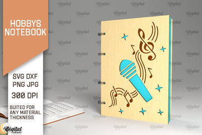 Hobbies Notebook Laser Cut. Wooden Notebook SVG SVG Evgenyia Guschina 