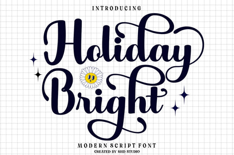 Holiday Bright Font Studio Rhd Store 