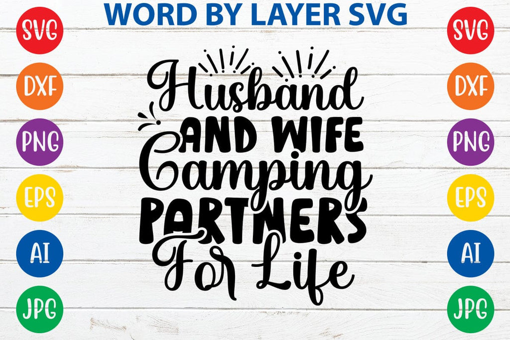 Personalized Camping Chibi Wooden Sign - Gift Idea For Couple/Friends/Camping Lover - Husband And Wife Camping Partners For Life main image 1