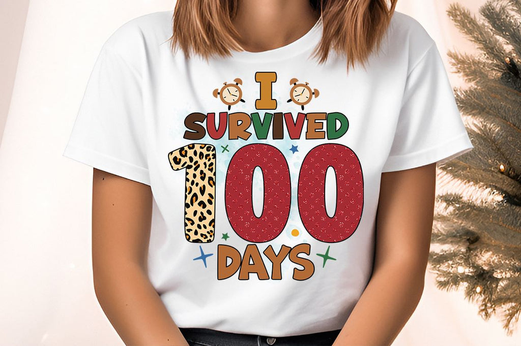 I survived 100 days PNG Design - So Fontsy