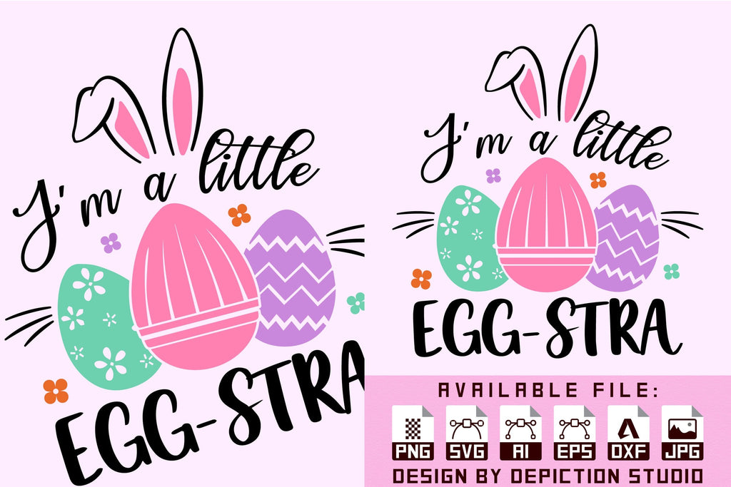 I'm A Little Egg Stra T-Shirt, Bunny Egg Shirt Print Template - So Fontsy