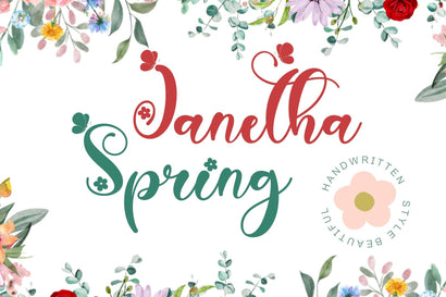 Janetha Spring Font Prasetya Letter 