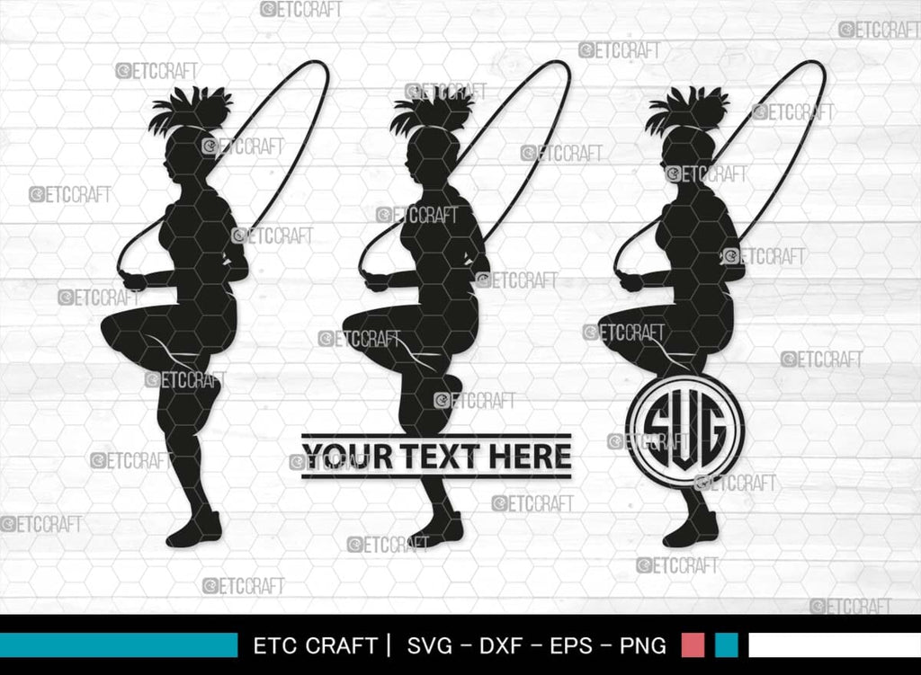 Jumping Rope Monogram, Jumping Rope Silhouette, Rope SVG, Skipping