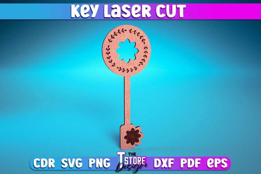 Key Laser Cut Design | Home Laser Cut Design | CNC Files - So Fontsy