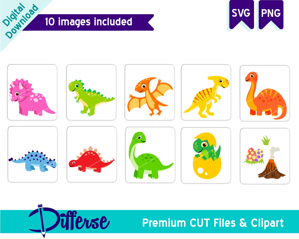 Kids Dinosaur Bundle SVG | Dinosaur SVG - So Fontsy
