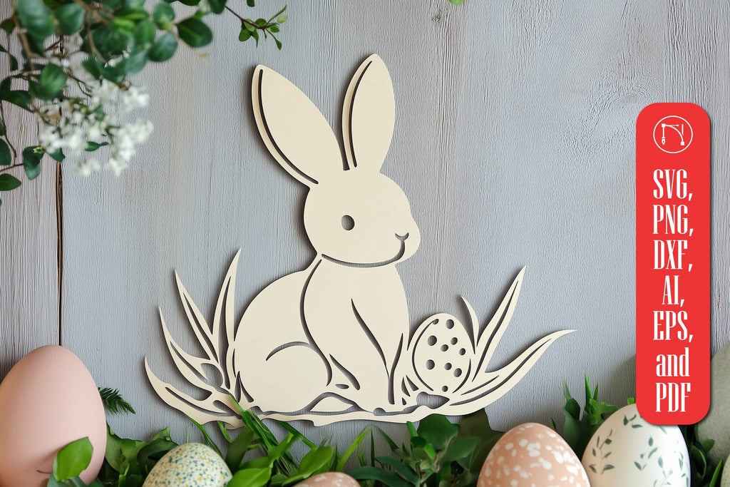 Laser Cut Easter Bunny SVG Cut File - So Fontsy
