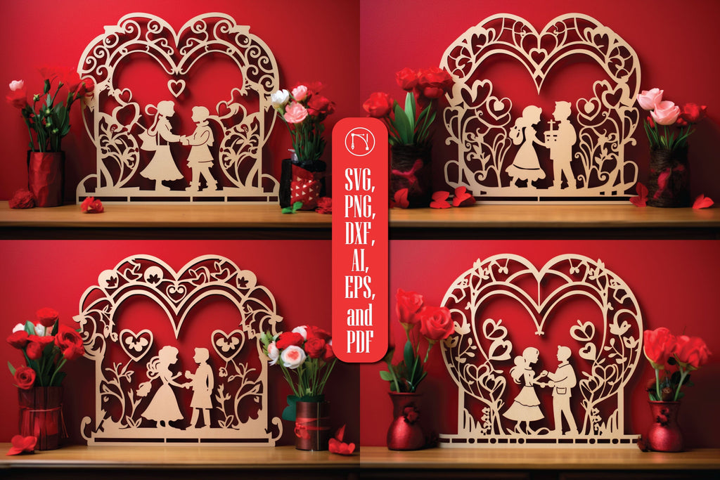 Laser Cut Valentine Decor SVG Bundle - So Fontsy