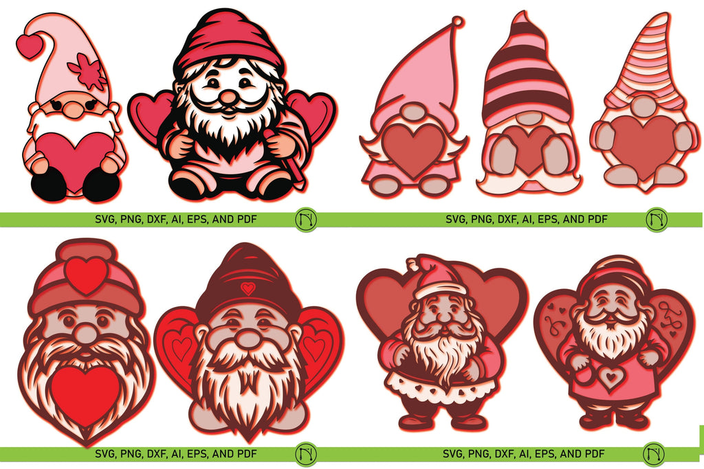 Layer Valentine Gnome SVG Mega Bundle - So Fontsy