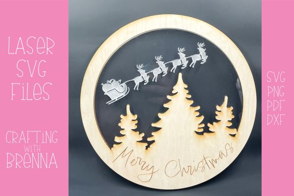 Layered Christmas Door Hanger Laser SVG - So Fontsy