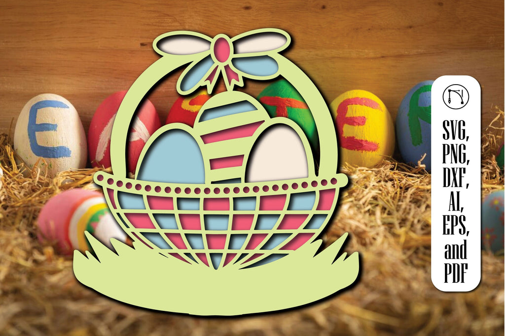 Layered Easter Basket SVG Cut File - So Fontsy