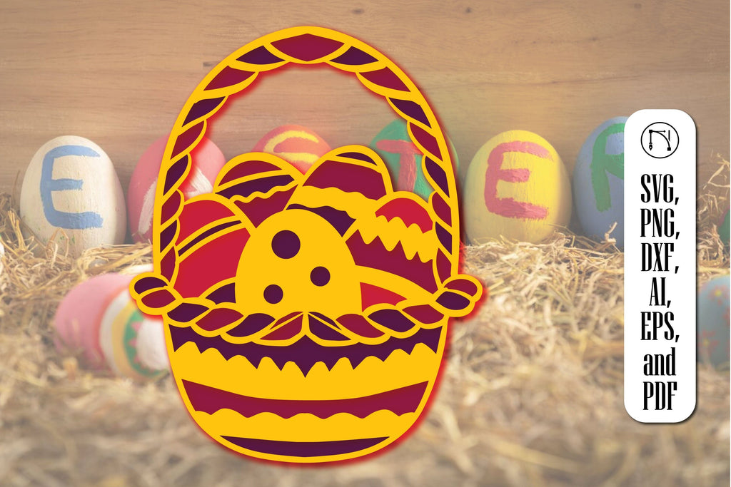 Layered Easter Basket SVG Cut File - So Fontsy