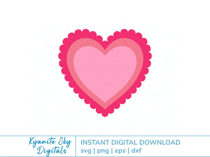 Layered Heart With Scallop Edge Valentine Love SVG Kyanite Sky Digitals 