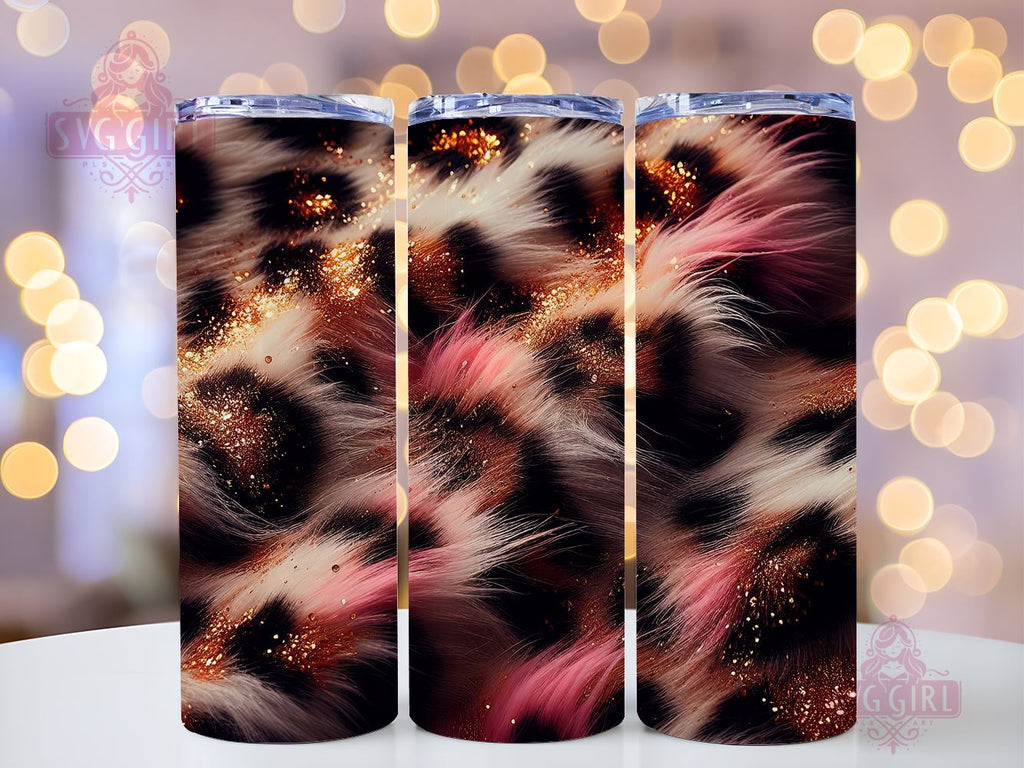 Cheetah Tumbler Svg, Leopard Tumbler Template 20oz Skinny