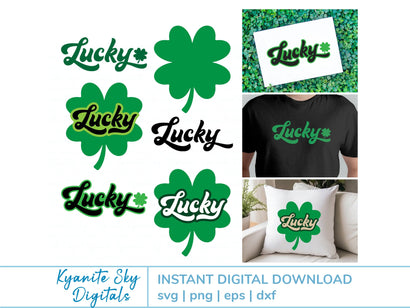 Lucky SVG Four Leaf Clover for St. Patrick's Day SVG Kyanite Sky Digitals 