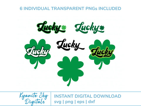 Lucky SVG Four Leaf Clover for St. Patrick's Day SVG Kyanite Sky Digitals 