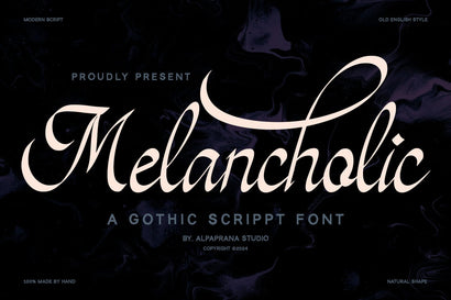 Melancholic - Script Font Alpaprana Studio 