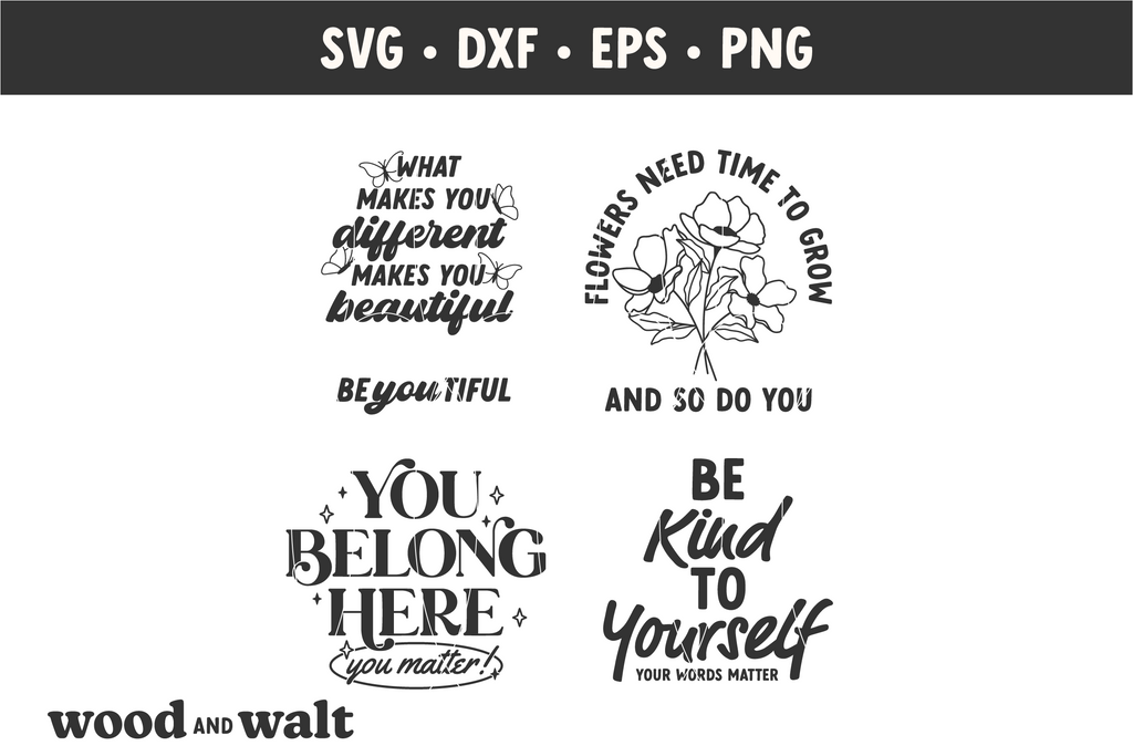 Inspirational SVG Bundle | Mental Health Designs - So Fontsy