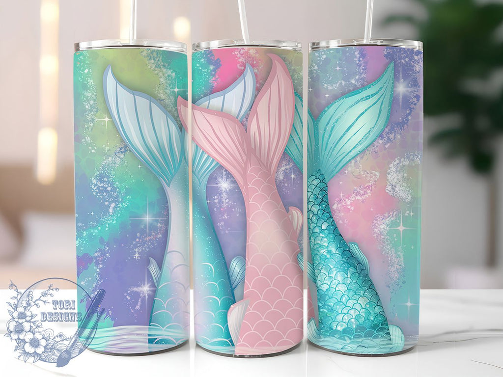 Mermaid Tails Under the Sea Tumbler, Under the Sea Wrap, 20oz ...