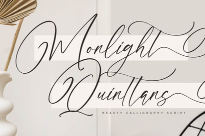 Monlight Quinttans - Beauty Calligraphy Script Font Letterena Studios 