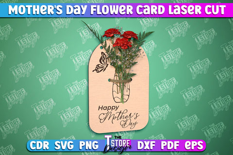 Mother's Day Flower Card Bundle | Flower Design | Greeting Cards | Granny Gift | CNC File SVG The T Store Design 