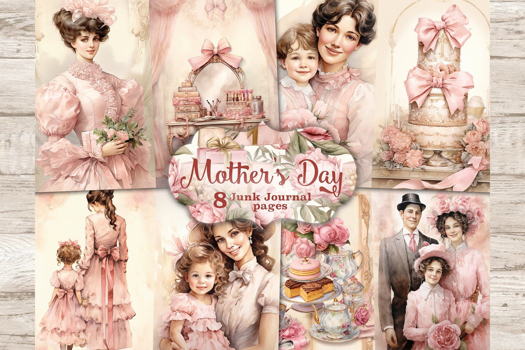Mothers Day Junk Journal Pages | Victorian Ephemera - So Fontsy
