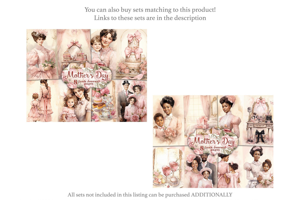 Mothers Day Junk Journal Paper | Digital Collage Sheet - So Fontsy