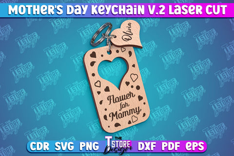 Mother's day Keychain Laser Cut SVG Bundle | Mom Keyring SVG | Mothers Day Quotes | Mom Pop Up Keychain SVG The T Store Design