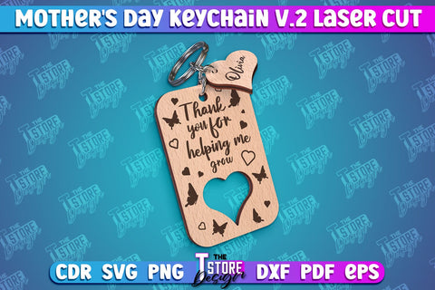 Mother's day Keychain Laser Cut SVG Bundle | Mom Keyring SVG | Mothers Day Quotes | Mom Pop Up Keychain SVG The T Store Design