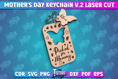 Mother's day Keychain Laser Cut SVG Bundle | Mom Keyring SVG | Mothers Day Quotes | Mom Pop Up Keychain SVG The T Store Design