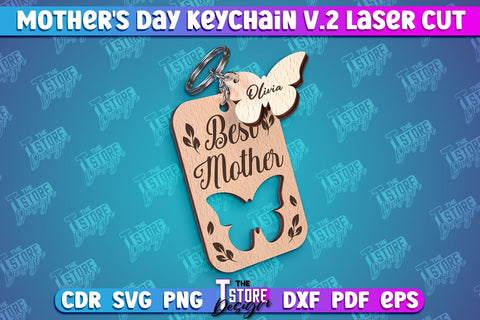Mother's day Keychain Laser Cut SVG Bundle | Mom Keyring SVG | Mothers Day Quotes | Mom Pop Up Keychain SVG The T Store Design 
