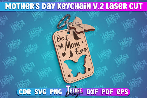 Mother's day Keychain Laser Cut SVG Bundle | Mom Keyring SVG | Mothers Day Quotes | Mom Pop Up Keychain SVG The T Store Design