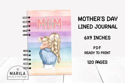 Mother's Day Lined Notebook + Cover #16 Digital Pattern Marilakits 