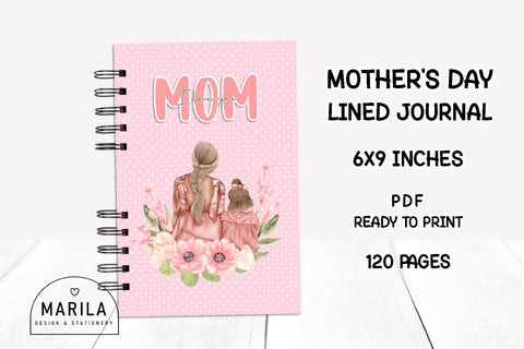 Mother's Day Lined Notebook + Cover #2 Digital Pattern Marilakits 