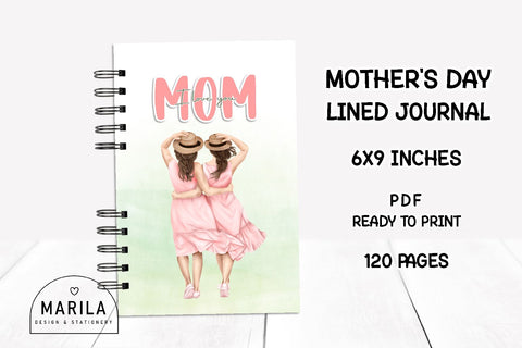 Mother's Day Lined Notebook + Cover #3 Digital Pattern Marilakits 