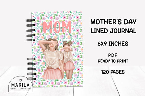 Mother's Day Lined Notebook + Cover #5 Digital Pattern Marilakits 