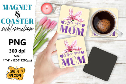 Mother's day magnet design/Mother's day coaster sublimation Sublimation Yustaf Art Store 