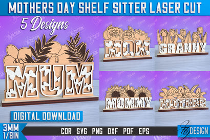 Mother’s Day Shelf Sitter Bundle | 3D Shelf Sign | Gift for Grandma | CNC Files SVG Fly Design 