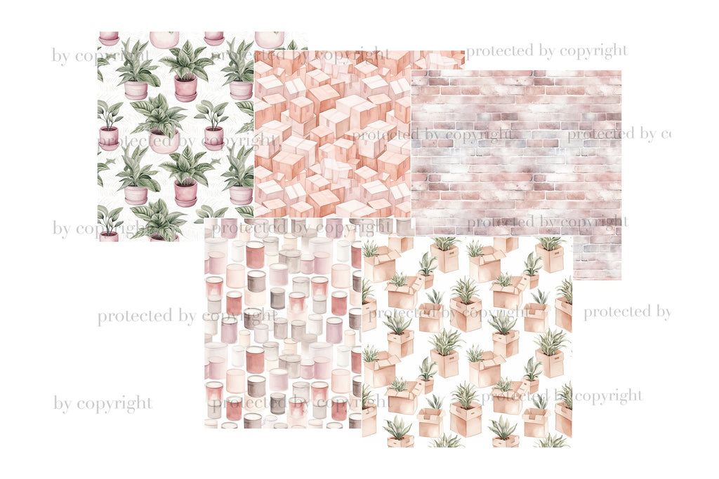 Moving Digital Paper | House Pattern - So Fontsy
