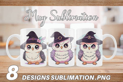 Mug Wrap Cute Witchy Owl Halloween Sublimation artnoy 