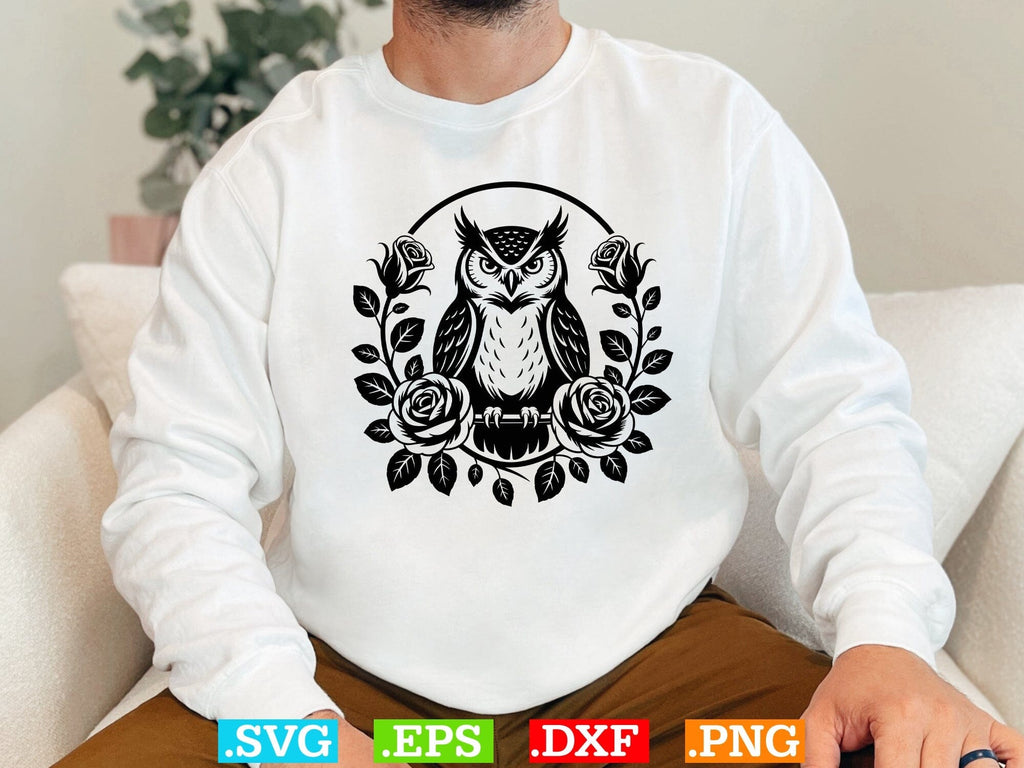 Night Owl SVG Bundle, Owl Bird Clipart, Owl Silhouette, Screech Owl Svg ...