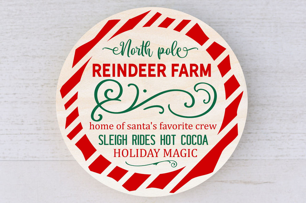 North pole reindeer farm home of santas SVG Design - So Fontsy