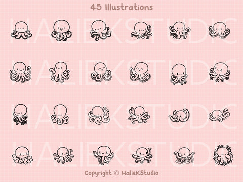 Octopus SVG Design Set SVG HalieKStudio 